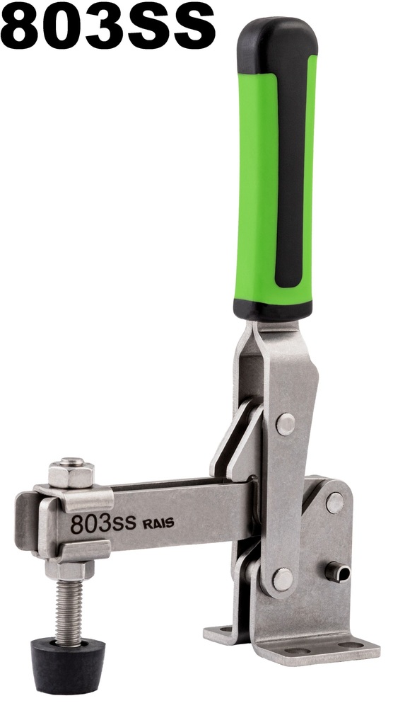 Nierdzewny docisk szybkomocujący pionowy z podstawą poziomą