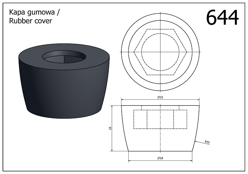 Stopka ochronna gumowa (dla M8)