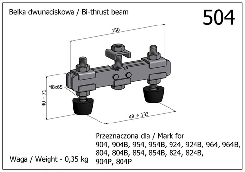Poprzeczne ramię dwunaciskowe - belka dwunaciskowa
