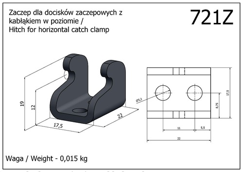 Zaczep - dla docisków zaczepowych z kabłąkiem w poziomie