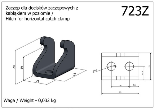 Zaczep - dla docisków zaczepowych z kabłąkiem w poziomie