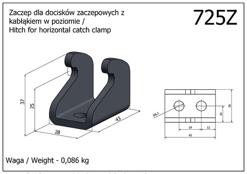 Zaczep - dla docisków zaczepowych z kabłąkiem w poziomie